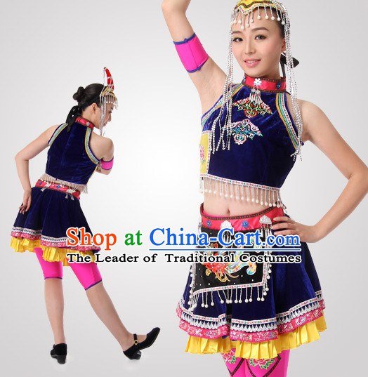 Chinese Folk Dancing Clothes Costume Wholesale Clothing Group Dance Costumes Dancewear Supply for Women