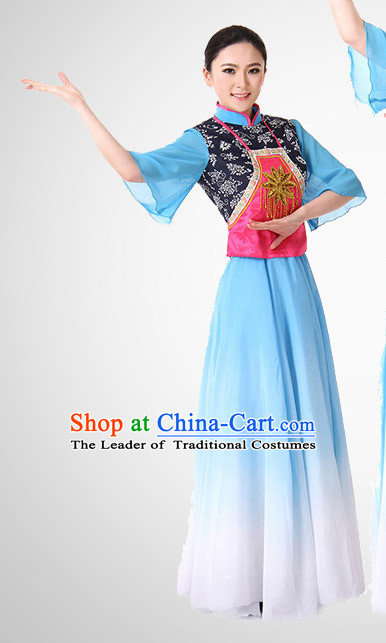 Chinese Folk Dancing Clothes Costume Wholesale Clothing Group Dance Costumes Dancewear Supply for Women