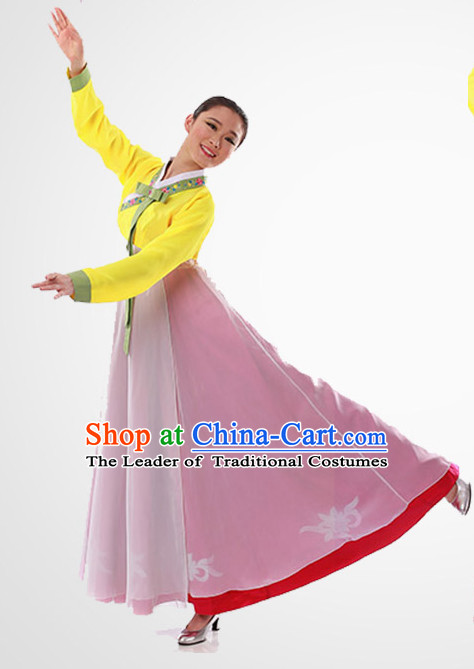 Chinese Folk Korean Fan Dancing Clothes Costume Wholesale Clothing Group Dance Costumes Dancewear Supply for Girls
