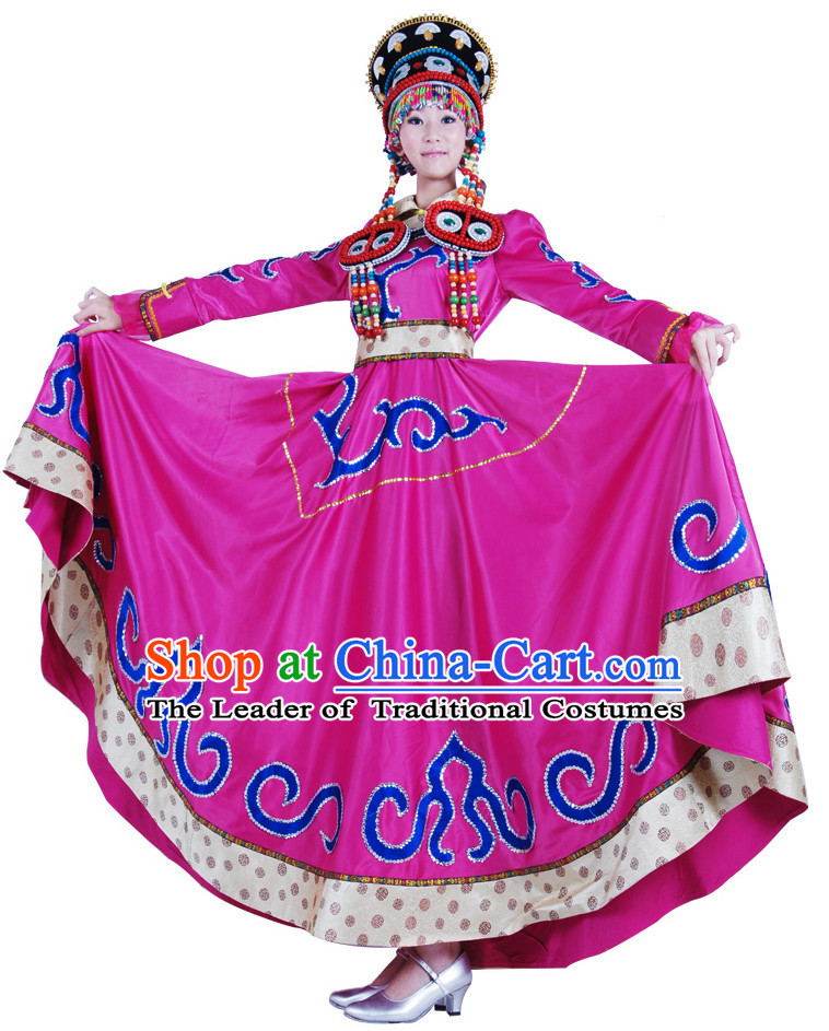 Chinese Mongolian Dance Costume Wholesale Clothing Group Dance Costumes Dancewear Supply for Lady