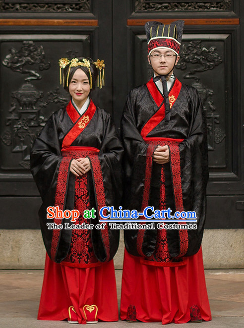 Western Zhou Dynasty Official Clothing Costume and Hat for Men and Women
