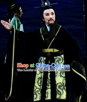Eastern Zhou Dynasty Spring and Autumn Official Patriotic Poet Qu Yuan Stage Costume Complete Set for Men