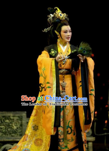 Eastern Zhou Empress Queen Costumes and Hair Accessories Complete Set