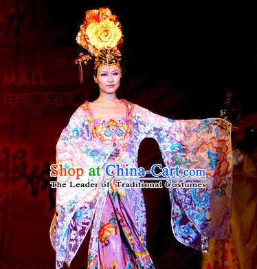 Tang Dynasty Chinese Dance Costumes Opera Costume and Hair Accessories Complete Set for Women