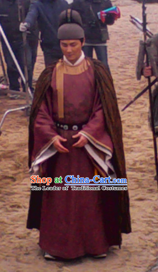 Song Dynasty Li Gang Chancellor Official Costume Costumes Dresses Clothing Clothes Garment Outfits Suits Complete Set for Men