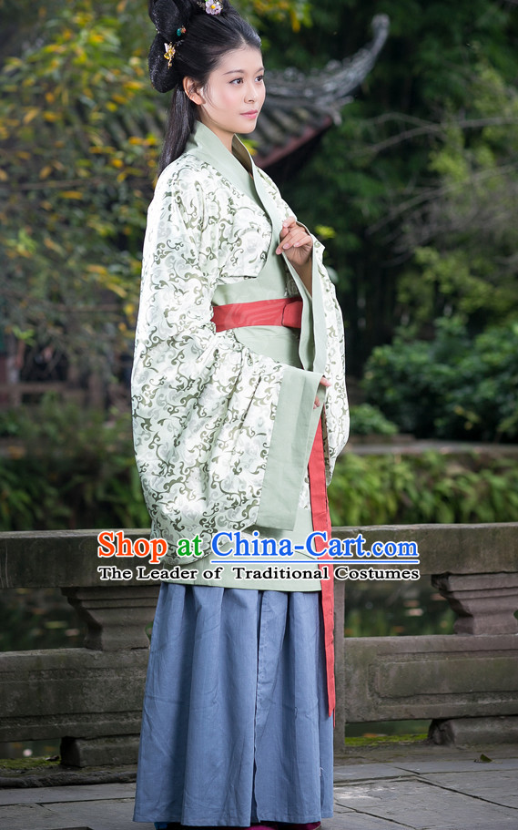 Chinese Costume Chinese Costumes Hanfu Han Fu Ancient China Clothing Dress Garment Suit and Headpieces Complete Set for Women