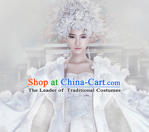 Ancient Chinese Accessories White Phoenix Coronet for Women
