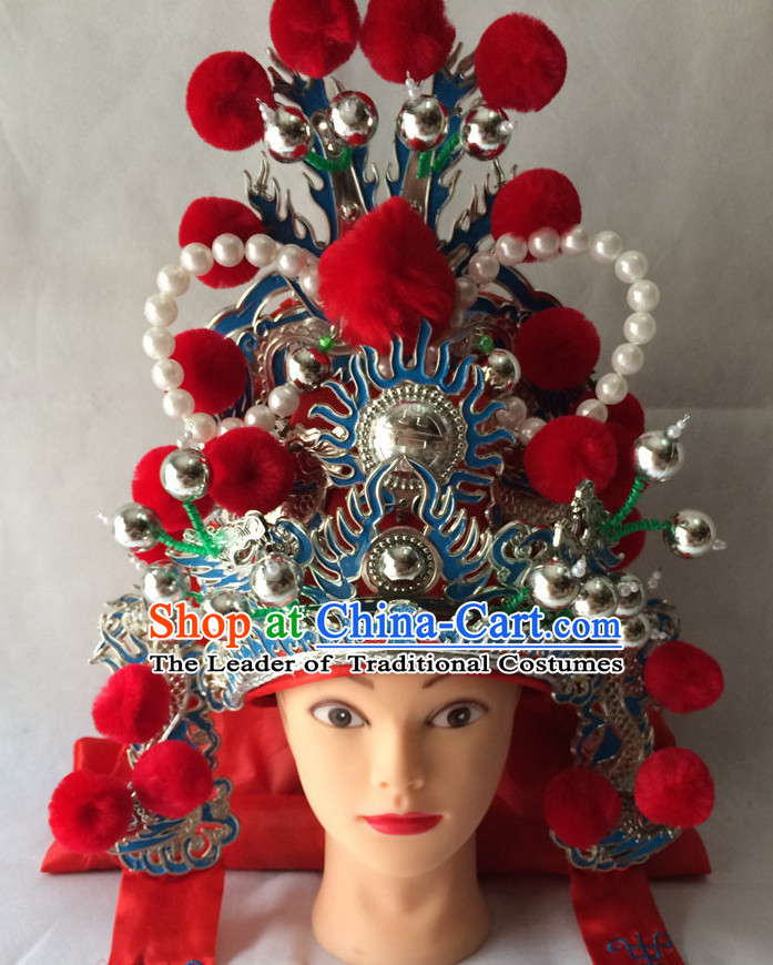 Red Chinese Traditional Opera Hat for Men