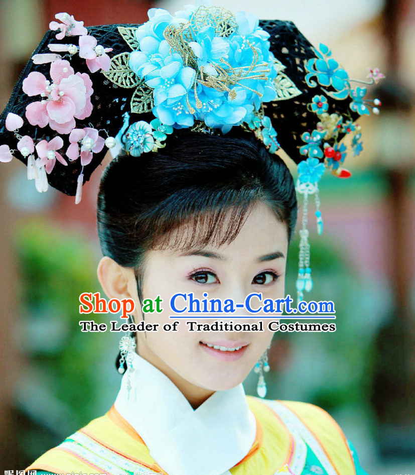 Chinese Qing Dynasty Princess Headwear Headpieces Hair Jewelry Headdress