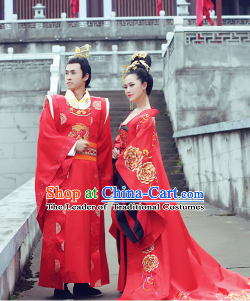 Chinese Wedding Costume Ancient China Costumes Han Fu Dress Wear Outfits Suits Clothing for Men and Women