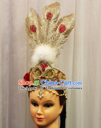 Chinese Xinjiang Dance Apparel Flower Headwear Folk Dancing Headdress Headpieces Hair Accessories