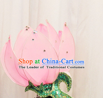 Chinese Stage Performance Classic Lotuss Dance Apparel Folk Dancing Headdress Headpieces Hair Accessories