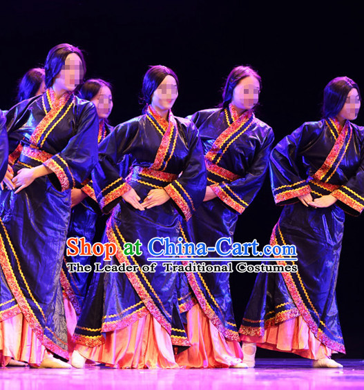 Chinese Folk Han Dynasty Classic Dance Costumes Complete Set for Women
