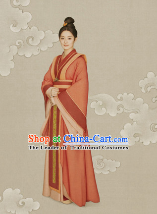 Chinese Han Dynasty Empress Queen Clothing National Costumes for Women