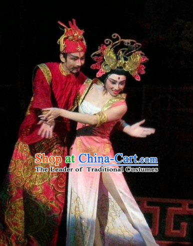 Ancient Chinese Asian Classical Dance Costumes Sexy Costume and Headwear Complete Set