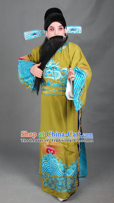 Chinese Opera Costumes Beijing Opera Costume Peking Stage Chancellor Prime Minster Official Dress Dragon Robe Complete Set