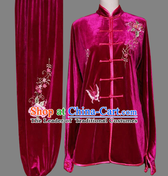Top Embroidered Flower Wing Chun Uniform Martial Arts Supplies Supply Karate Gear Tai Chi Uniforms Clothing for Women or Men