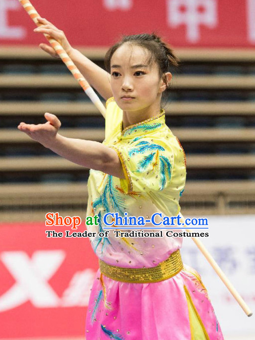 Top Grade Kung Fu Professional Martial Arts Kung Fu Competition Uniforms Suits Outfits for Girls and Women