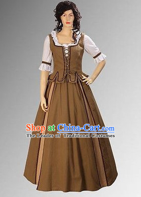 Traditional British National Costume Medieval Costume Renaissance Costumes Historic Dresses Complete Set for Women