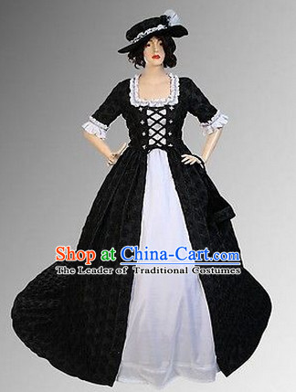 Ancient Renaissance Costume Victoria Style Dresses Complete Set for Women Girls Adults Kids
