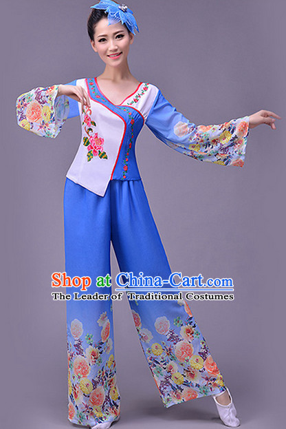 Asian Fan Dance Uniform Singing Choir Outfits Dancing Costume Stage Opening Dance Costume Parade Competition Dancewear Complete Set
