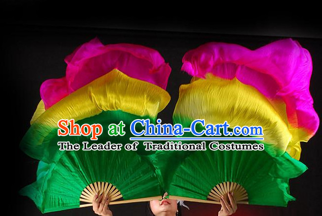 1.5 Meters Long Color Change Chinese Dance Belly Dance Hand Fans Hand Fan Japanese Wedding Fans Oriental Fan