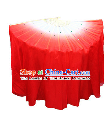 Red 31 Inches Long Pure Silk Long Color Change Chinese Dance Belly Dance Hand Fans Hand Fan Japanese Wedding Fans Oriental Fan