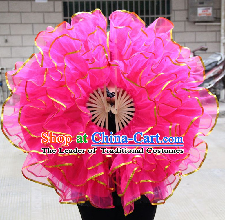 Dark Pink Chinese Korean Dancing Fan Dance Gauze Fans Belly Dance Hand Fans Hand Fan Japanese Wedding Fans Oriental Fan