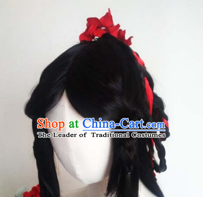 Ancient Chinese Fair Wigs Toupee Wigs Human Hair Wig Hair Extensions Sisters Weave Cosplay Wigs Lace Hair Pieces for Women