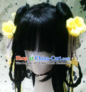 Ancient Chinese Fairy Queen Wigs Toupee Wigs Human Hair Wig Hair Extensions Sisters Weave Cosplay Wigs Lace