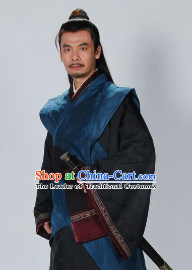 Chinese Classic Swordsman Garment Dress Costumes Japanese Korean Asian King Clothing Costume Dress Adults Cosplay for Men