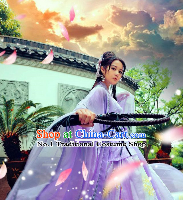 Asian Purple Hanfu Costumes for Ladies