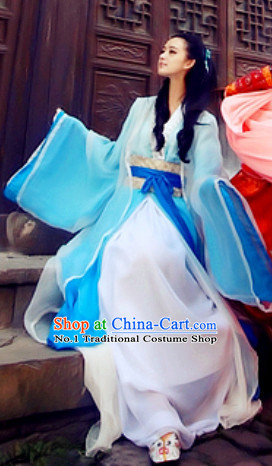 Asian Blue to White Color Change Costumes and Hair Accessories