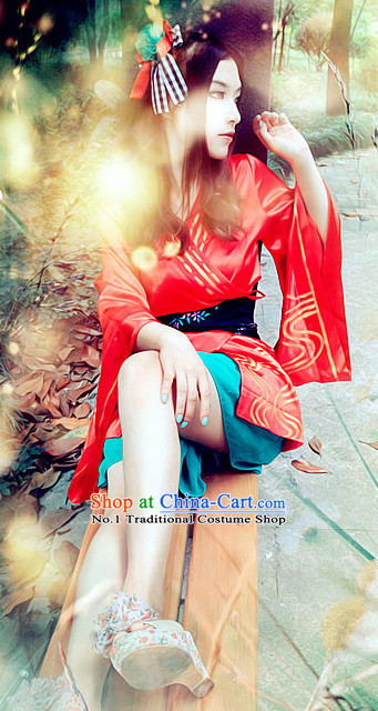 Anime Cosplay Cute Red Girl Costumes
