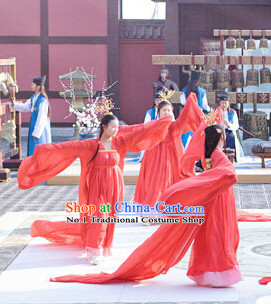Lucky Red Asian Classical Dancing Costumes for Women