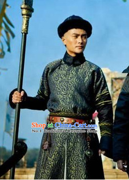 Chinese Traditional Aristocracy Long Robe and Hat for Men