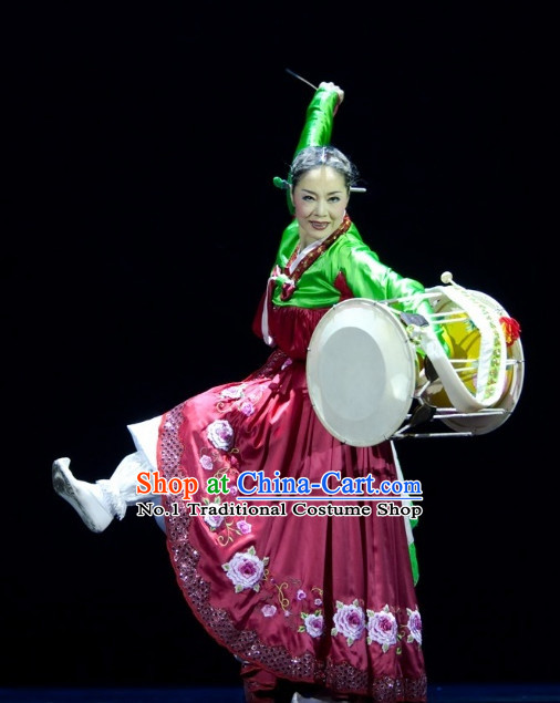 Korean Traditional Folk Drum Dance Costumes for Women