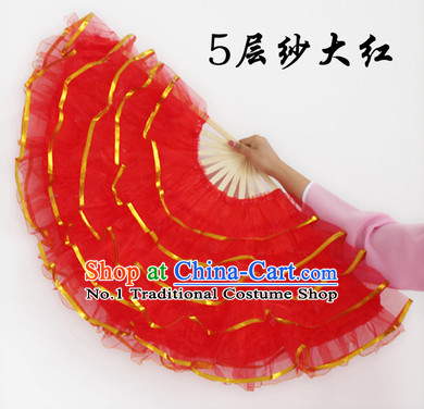 Five Layers Chinese Hand Fans for Sale