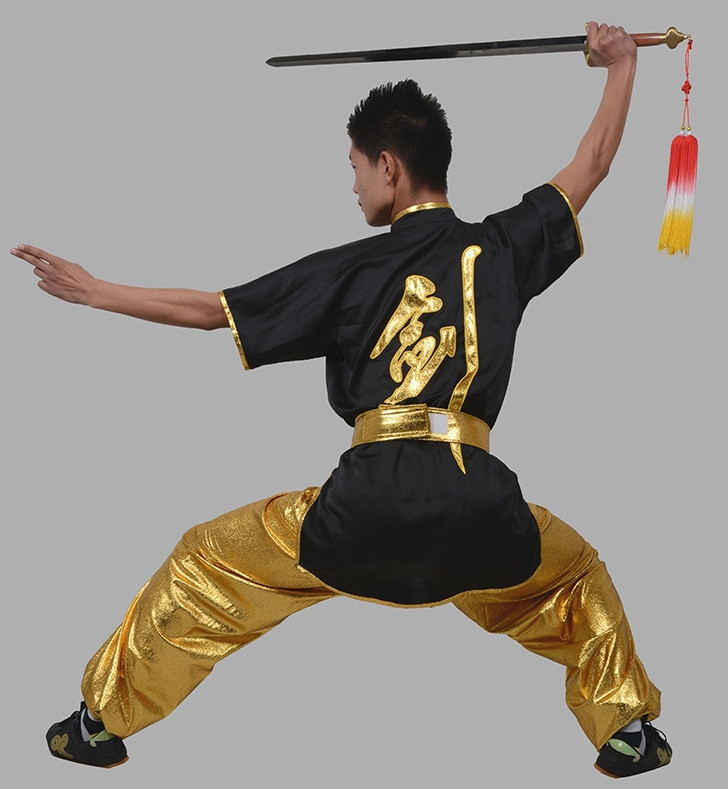 Kung Fu Clothing Beijing Short Sleeves Sword Chinese Character Kung Fu Uniform