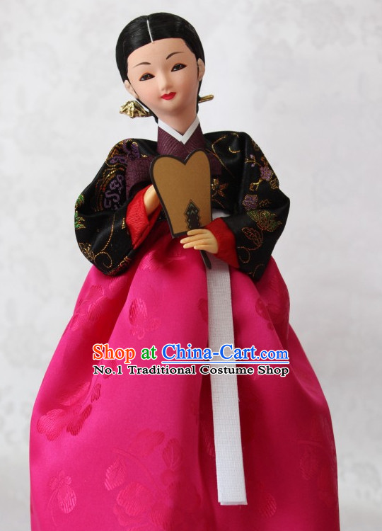 Korean Traditional Handmade Hanbok Silk Figurines