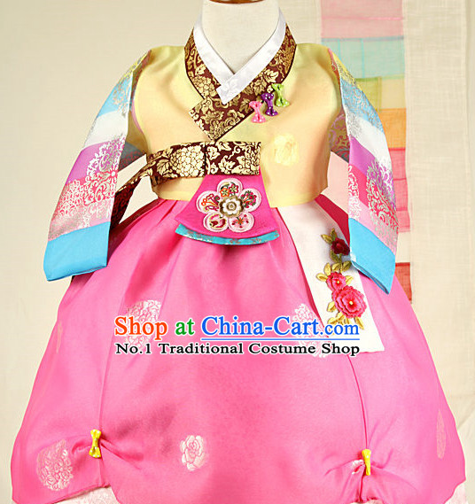 Korean Princess Birthday Hanbok and Hat for Girls