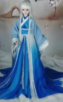 Traditional Chinese Blue White Hanfu Dresses for Adults