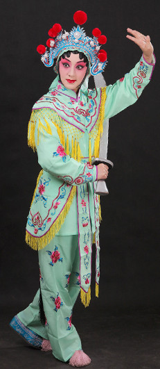 Classical China Peking Opera Hua Dan Costume and Hat Complete Set