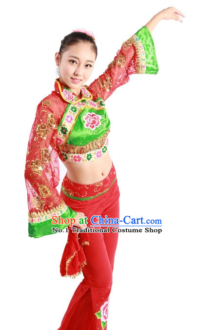 China Handkerchief Dance Costumes Ballerina Costume Burlesque Costumes Salsa Costumes