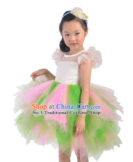 Custom Made Chinese Kids Dance Costumes Ballerina Costume Burlesque Costumes Salsa Costumes