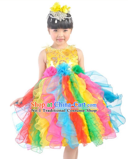 Custom Made Chinese Modern Group Dance Costumes for Kids