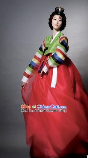 Folk Korean Formal Dresses Costumes Hanboks Complete Set for Women