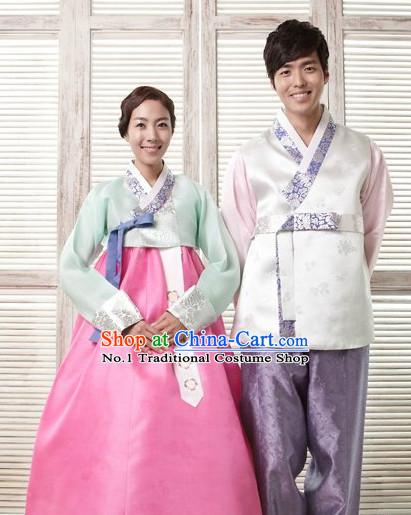 Korean Couple Hanbok Dresses 2 Sets