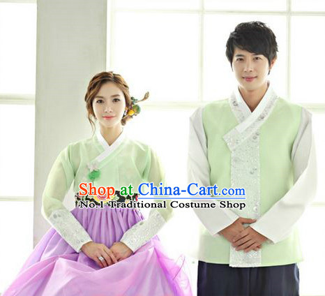 Top Korean Traditional Hanbok National Costumes Complete Set for Brides and Bridegroom