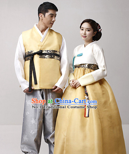 Top Korean Traditional Couple Hanbok National Costumes Complete Set